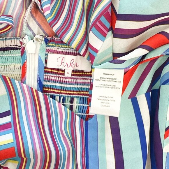 Parker Magna Stripe Dress Colorful Pleated Skirt Flowy Summer Spring NEW NWOT 6 - Picture 5 of 5